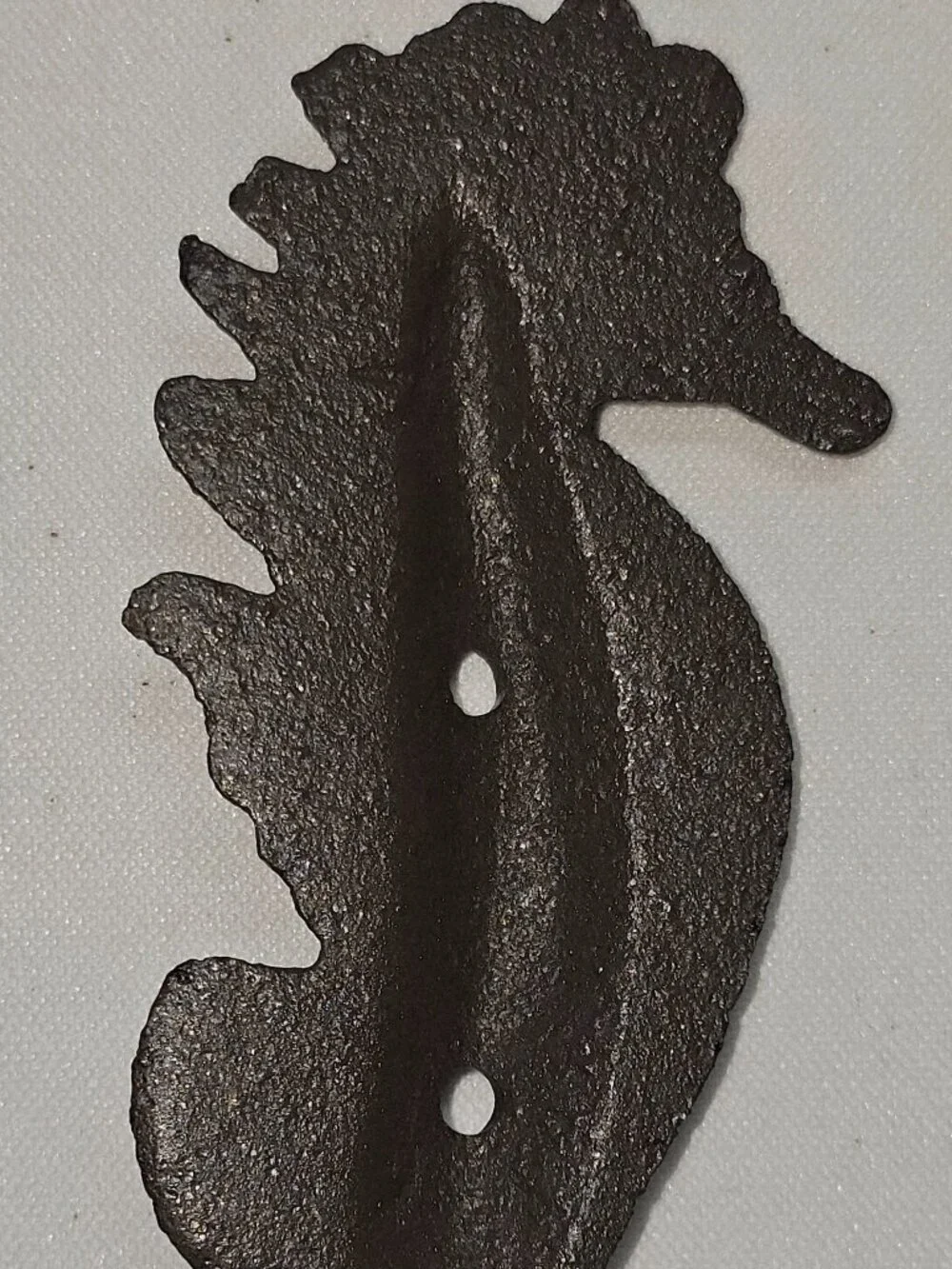 Cast Iron Seahorse Wall Hooks- Set of 3 - Decor Brown Hanger Beach Nautical